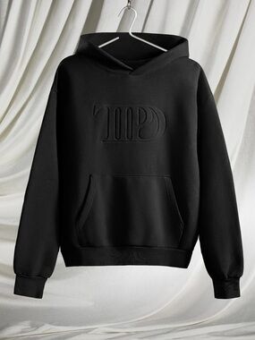 TAYLOR SWIFT • TTPD BLACK EMBOSSED HOODIE (SPOTIFY FANS FIRST)